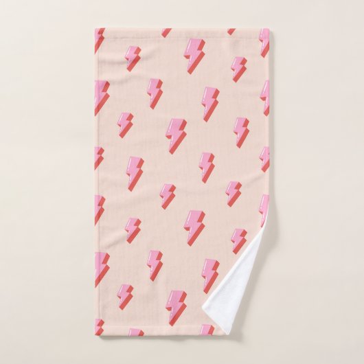 Roze bliksemschicht patroon bad handdoek (Handdoek)