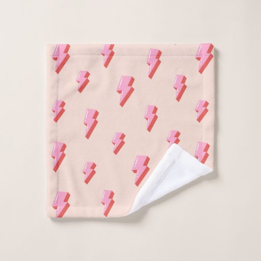 Roze bliksemschicht patroon bad handdoek (Wasdoekje)