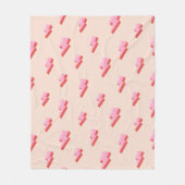 Roze bliksemschicht patroon fleece deken (Voorkant)