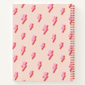 Roze bliksemschicht patroon | Gepersonaliseerd Notitieboek (Achterkant)