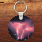 Roze bliksemschicht sleutelhanger (Voorkant)