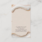 Roze blindstaartrommel met marmer Geode Stud die b Visitekaartje (Achterkant)