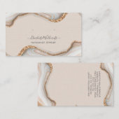 Roze blindstaartrommel met marmer Geode Stud die b Visitekaartje (Voorkant / Achterkant)