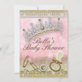 Roze Bling Glitter Baby Shower Uitnodigingen (Achterkant)