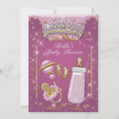 Roze Bling Glitter Baby Shower Uitnodigingen (Achterkant)