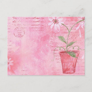 Roze, bloeiend Briefkaart