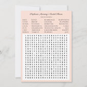 Roze bloeiend Floral Vrijgezellenfeest Word Search Kaart (Voorkant)