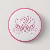 Roze bloeiend Roos Ronde Button 5,7 Cm (Voorkant)
