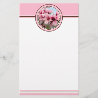 Roze bloeiende bijkantoor - Roze Briefpapier