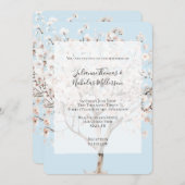 roze bloeiende boom bruiloft kaart (Voorkant / Achterkant)