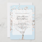 roze bloeiende boom bruiloft kaart (Voorkant)