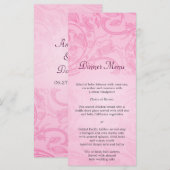 Roze Bloeiende Bruiloft Menu (Voorkant / Achterkant)