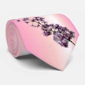 Roze bloeiende Cherry Blossom Stropdas (Opgerold)