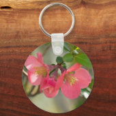 Roze bloeiende kweepgloed sleutelhanger (Voorkant)