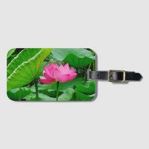 Roze Bloeiende Lelie in de Lente Bagagelabel