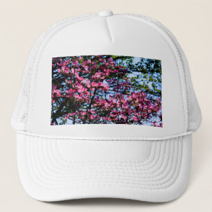 Roze bloeiende oghoutboom trucker pet