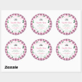 Roze bloeiende Rozen Witte etiketten met Logo (Vel)