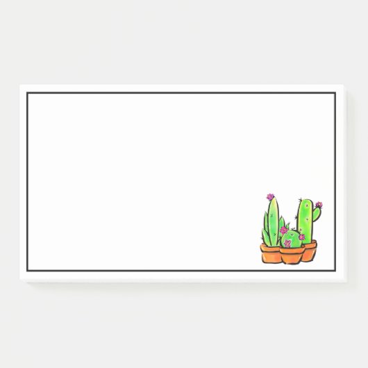 Roze bloeiende woestijn Cactus cactussen vetplante Post-it® Notes (Voorkant)