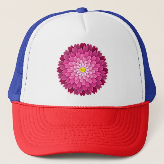 Roze bloem-64655 trucker pet (Voorkant)