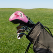 Roze Bloem Aangepaste Naam Bloemen Kunst Golfheadcover (Insitu)