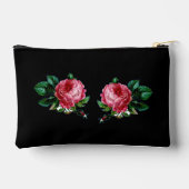 roze bloem, aangepaste naam zwart etui (Achterkant)