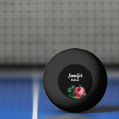 roze bloem, aangepaste naam zwart pingpongballen (Net)