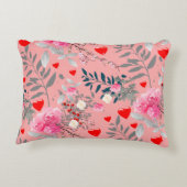 Roze bloem accent kussen (Achterkant)