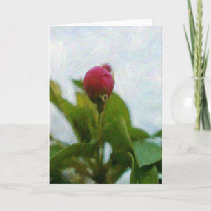 Roze bloem Artsy Gouache Stijl Nota Kaart