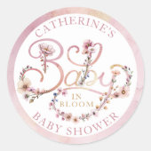 Roze Bloem Baby in Bloom Sticker – Boho Wil (Voorkant)