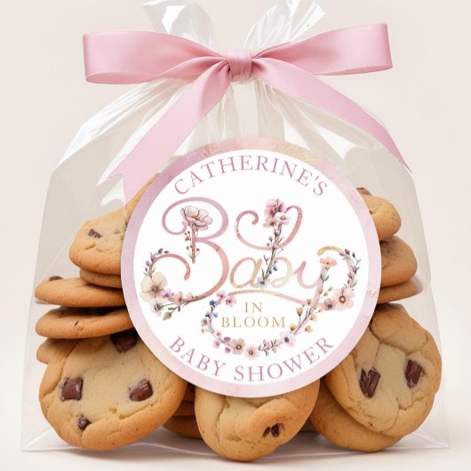 Roze Bloem Baby in Bloom Sticker – Boho Wil