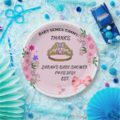 ROZE BLOEM BABY SHOWER PAPIER BORDEN PAPIEREN BORDJE (Feest)