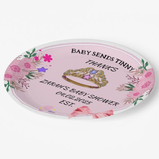 ROZE BLOEM BABY SHOWER PAPIER BORDEN PAPIEREN BORDJE (Gekanteld)