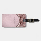 Roze Bloem Bagage Label (Voorkant horizontaal)