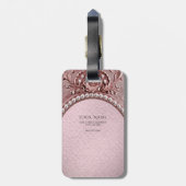 Roze Bloem Bagage Label (Achterkant verticaal)