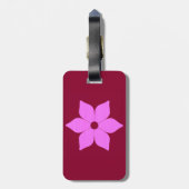 Roze Bloem Bagagelabel (Achterkant verticaal)