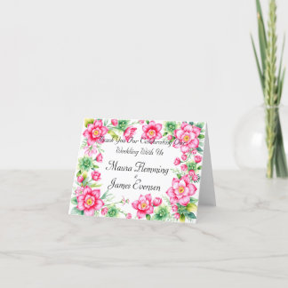 Roze Bloem Bedankkaart