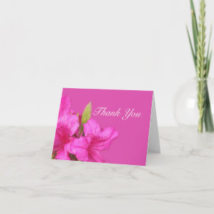 Roze bloem bedankt voor de blanco briefkaart