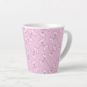 Roze bloem beker latte mok (Rechterhoek)