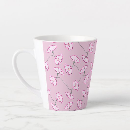 Roze bloem beker latte mok (Links)
