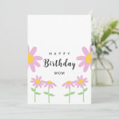 Roze bloem Birthday Kaart (Staand voorkant)