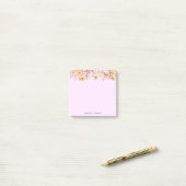 Roze Bloem Bloem gradiënt Gepersonaliseerde naam Post-it® Notes (Op bureau)