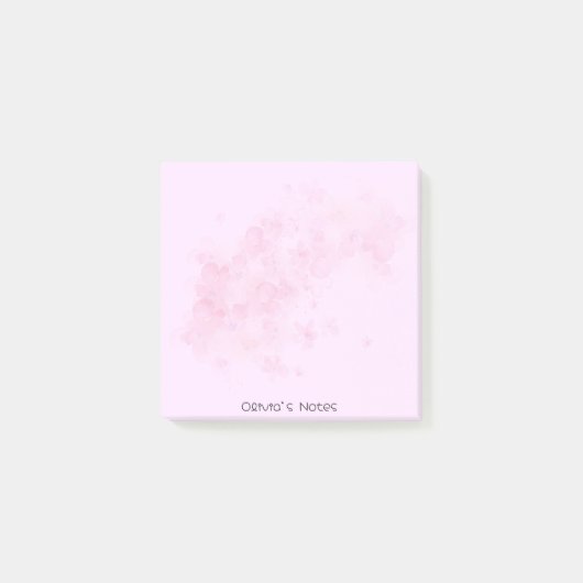 Roze Bloem Bloem gradiënt Gepersonaliseerde naam Post-it® Notes (Voorkant)