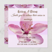 Roze Bloem Bloesem Aangepaste Bruiloft Uitnodiging (Voorkant / Achterkant)