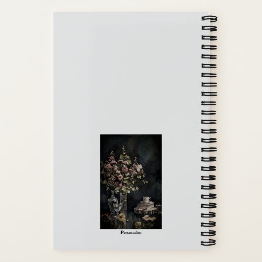 Roze Bloem Boeket Teacup Karma Quote Journal Notitieboek (Achterkant)
