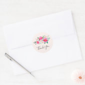 roze bloem Bouquet bedankt Ronde Sticker (Envelop)