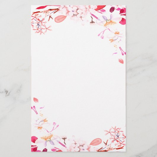 Roze bloem briefpapier (Voorkant)