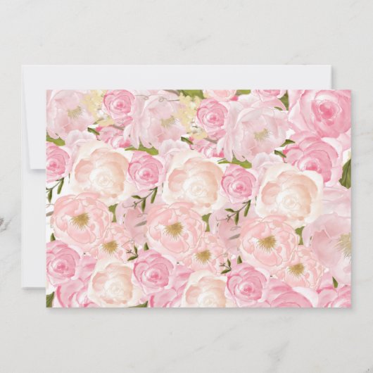 roze bloem bruidsbaby shower uitnodiging (Achterkant)