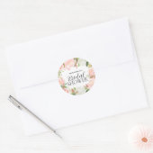 Roze Bloem Bruidsboeket Enveloppe Sluitzegel Ronde Sticker (Envelop)