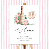 Roze bloem bruiloft feest welkomstbord poster