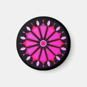 Roze bloem cadeau magneet